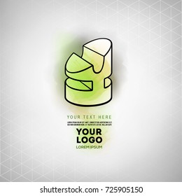 Vector abstract geometric figure cylinder logo design