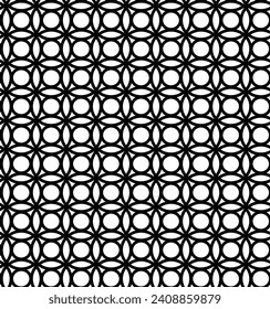 Vector abstract geometric figure in the form of a black lattice of circles on a white background