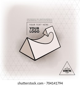 Vector abstract geometric figure prism logo design
