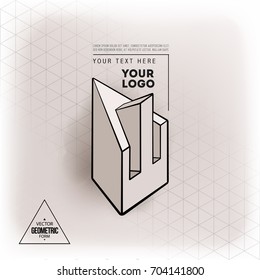 Vector abstract geometric figure prism logo design