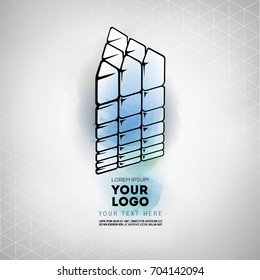 Vector abstract geometric figure prism logo design