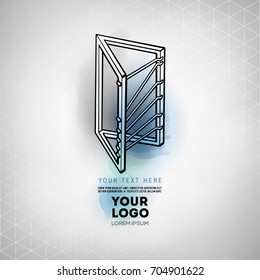 Vector abstract geometric figure prism logo design