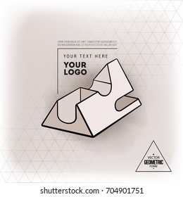 Vector abstract geometric figure prism logo design