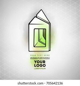 Vector abstract geometric figure prism logo design