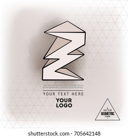 Vector abstract geometric figure prism logo design