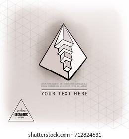Vector abstract geometric figure pyramid logo design
