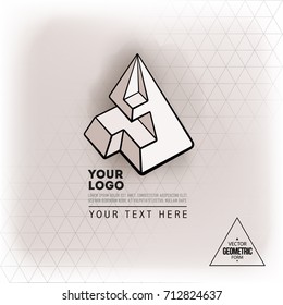 Vector abstract geometric figure pyramid logo design