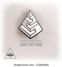 Vector abstract geometric figure pyramid logo design
