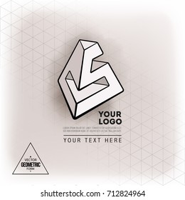 Vector abstract geometric figure pyramid logo design