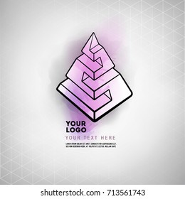 Vector abstract geometric figure pyramid logo design