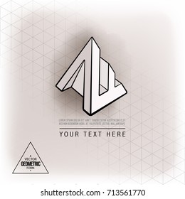 Vector abstract geometric figure pyramid logo design