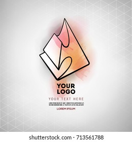 Vector abstract geometric figure pyramid logo design
