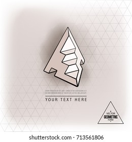Vector abstract geometric figure pyramid logo design