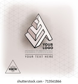 Vector abstract geometric figure pyramid logo design