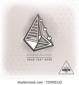 Vector abstract geometric figure pyramid logo design
