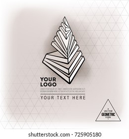 Vector abstract geometric figure pyramid logo design