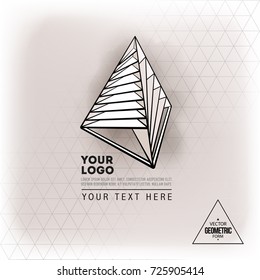 Vector abstract geometric figure pyramid logo design