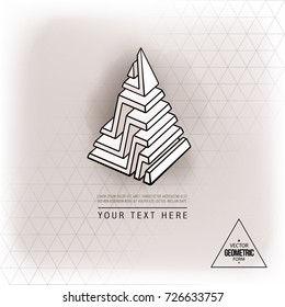 Vector abstract geometric figure pyramid logo design