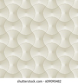 Vector abstract geometric forms background with distortion effect. Rhythmic circles seamless pattern