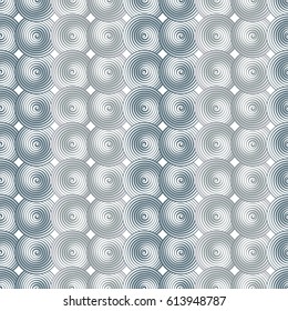 Vector abstract geometric forms background with distortion effect. Rhythmic circles pattern