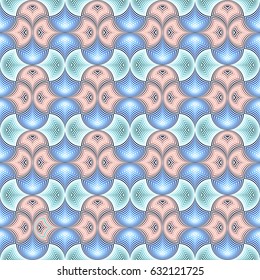 Vector abstract geometric forms background with distortion effect. Rhythmic seamless pattern