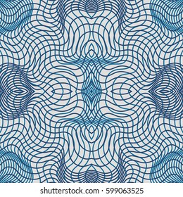 Vector abstract geometric forms color background with distortion effect. Seamless pattern