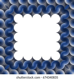 Vector abstract geometric forms modern border with distortion effect.