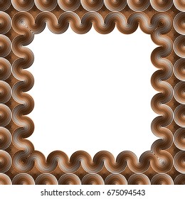 Vector abstract geometric forms modern border with distortion effect.