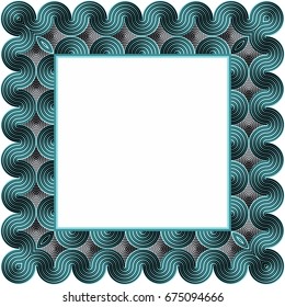 Vector abstract geometric forms modern border with distortion effect.