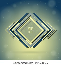 Vector abstract geometric frame. Colorful background. High quality design element.