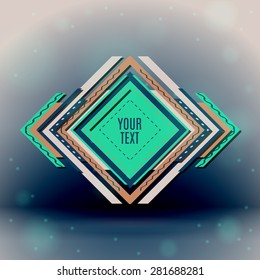 Vector abstract geometric frame. Colorful background. High quality design element.