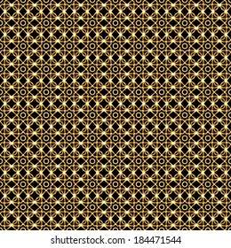 Vector abstract geometric gold on black background with ethnic ornament