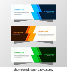 Vector Abstract Geometric Graphic Banner Design. with modern Blue, Orange and Green color scheme. Suitable for banner sale, presentation, promotion, flyer, poster and brochure.