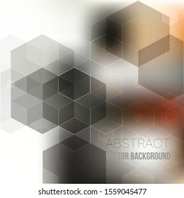 Vector abstract geometric gray brown background. Hexagonal shapes. Brochure design template.