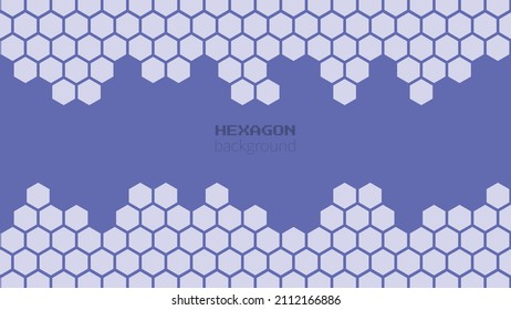 Vector abstract, geometric hexagonal background in very peri, color of the year 2022. For banner, print design, social networks, place for text. Copyspace