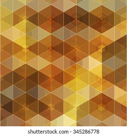 Vector abstract geometric hexagonal coffee background.