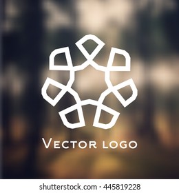 Vector abstract geometric icon, logo isolated on blurred background. 