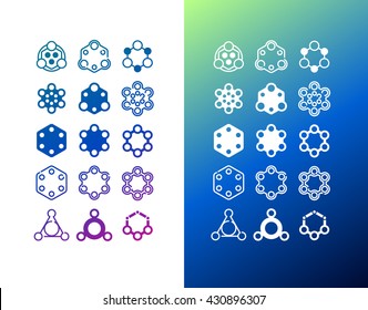 Vector abstract geometric icons set for UX/UI kit for mobile applications and web design