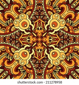 Vector abstract geometric indian autumn seamless pattern tribal