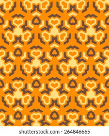 vector abstract geometric kaleidoscopic yellow orange brown seamless pattern 