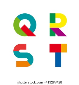 Vector abstract geometric letter Q,R,S,T