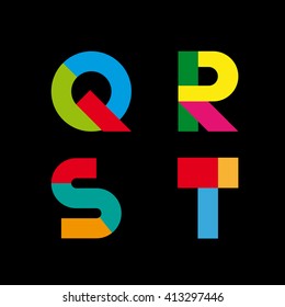 Vector abstract geometric letter Q,R,S,T