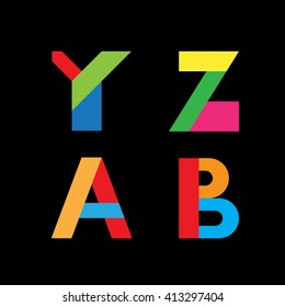 Vector abstract geometric letter Y,Z,A,B