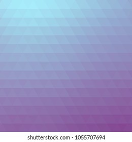 Vector abstract geometric light blue and purple background formed with triangles in rows, square format.
