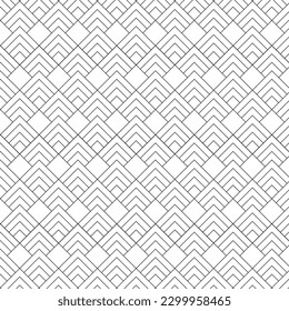 Vector abstract geometric line pattern seamless black line