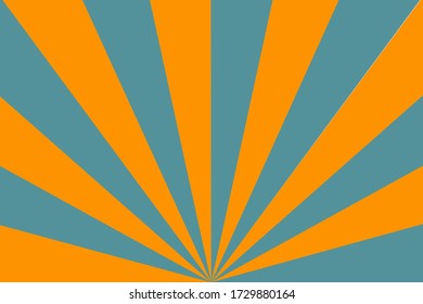 Vector abstract geometric lines The sun burst up, shining. Orange and blue light lines
