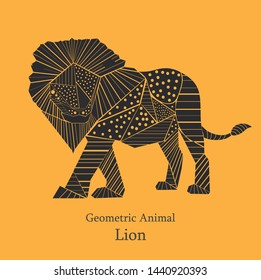 Vector abstract geometric lion ,ornament element 