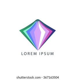 Vector abstract geometric logo, book,icon, sign. Identity for your company