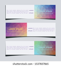 Vector abstract geometric low poly colorful gradient eyecatch design banner template. Suitable for commercial, web header, or anything.