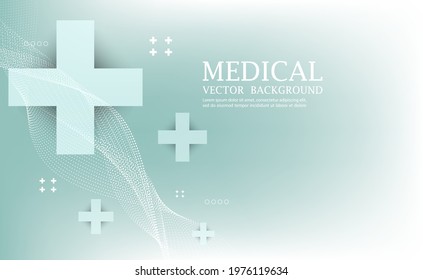 Vector abstract geometric medical cross shape.Medical vector background